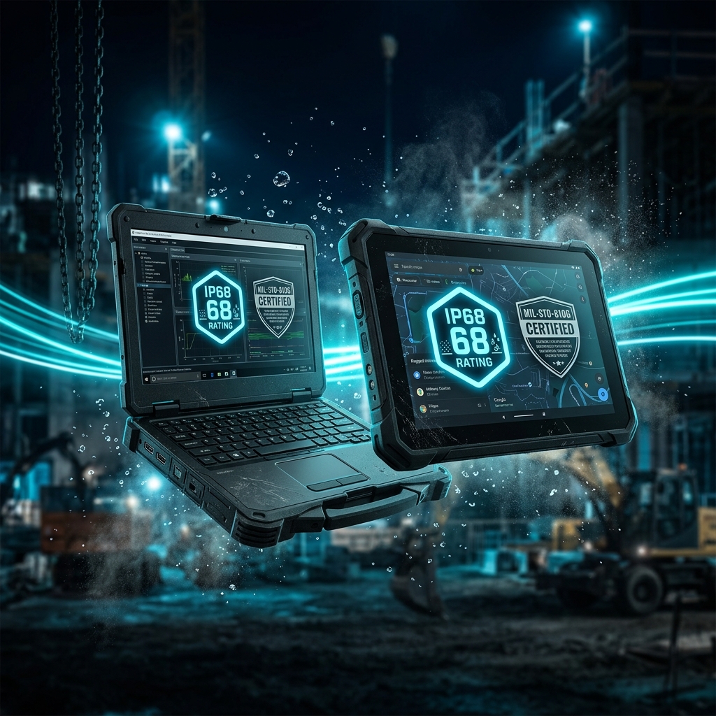 Hardware rugerizado Milcom Technology — tablets y laptops IP68